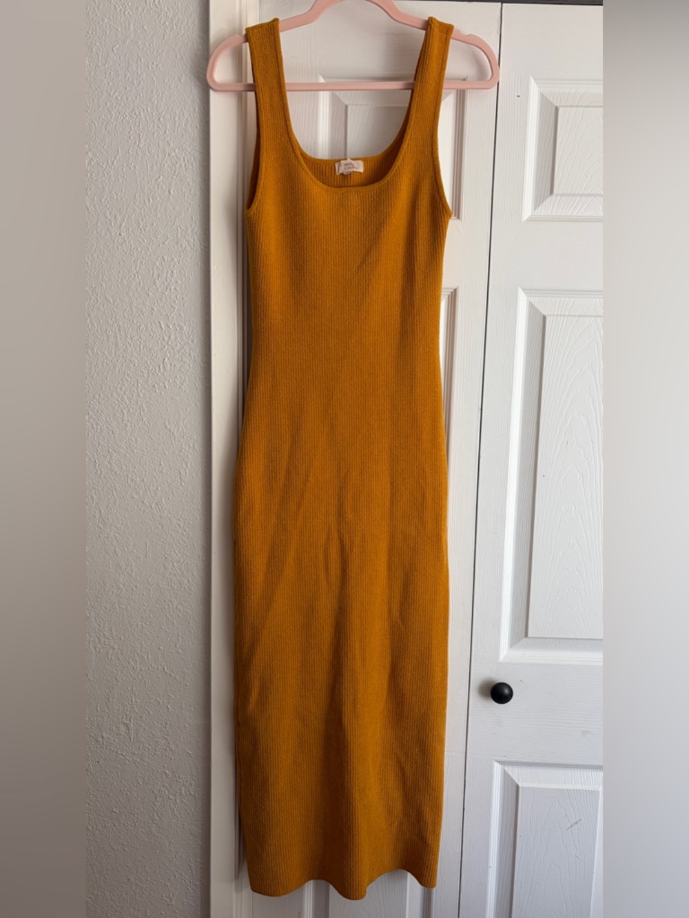 Camila Coelho Marigold Orange Ribbed Sleeveless Tank Sweater Dress Size S or M
